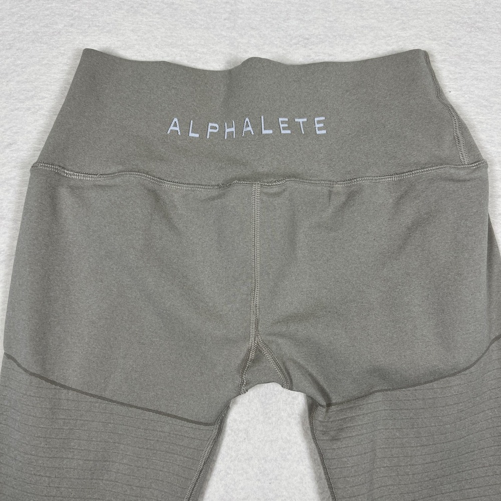 Alphalete Leggings Womens Large Gray Seamless High Waist Gym Yoga Athletic Pants
